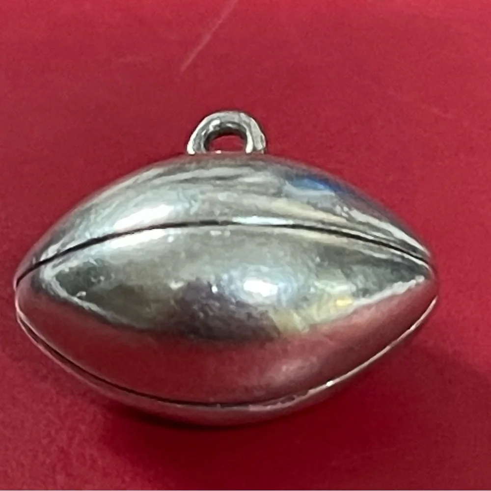 RETIRED James Avery Sterling Silver Football Charm - Silver - Picture 3 of 5